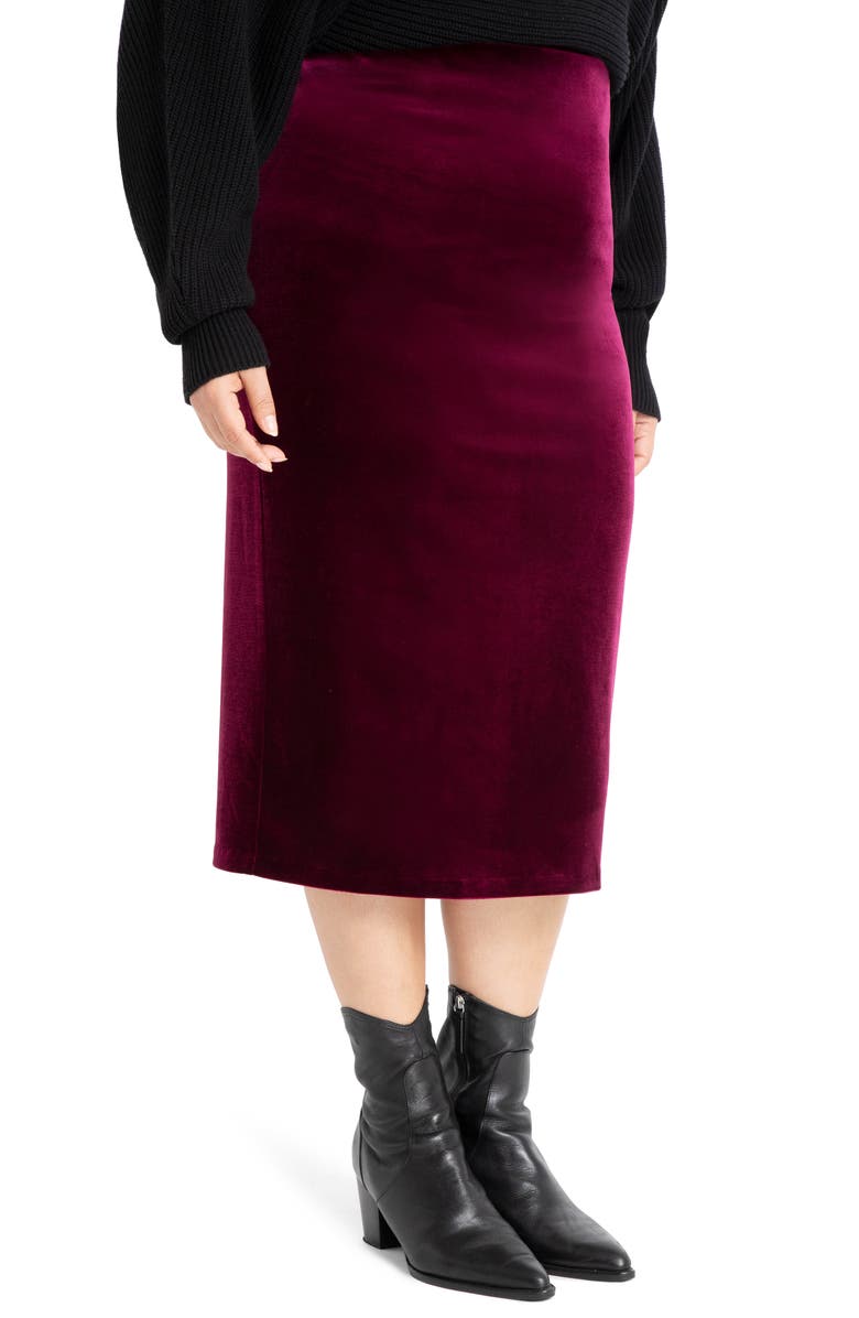 ELOQUII Velvet Pencil Skirt (Plus Size) | Nordstrom