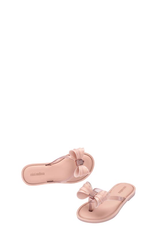 Shop Mini Melissa Kids' Bow Flip Flop In Pink Glitter