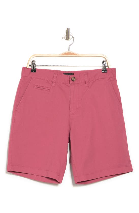 14th & Union Wallin Stretch Twill Chino Shorts In Burgundy Blush