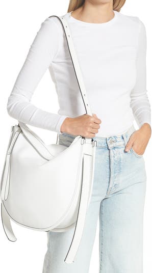 Proenza Schouler White Label Baxter Leather Shoulder Bag Optic White