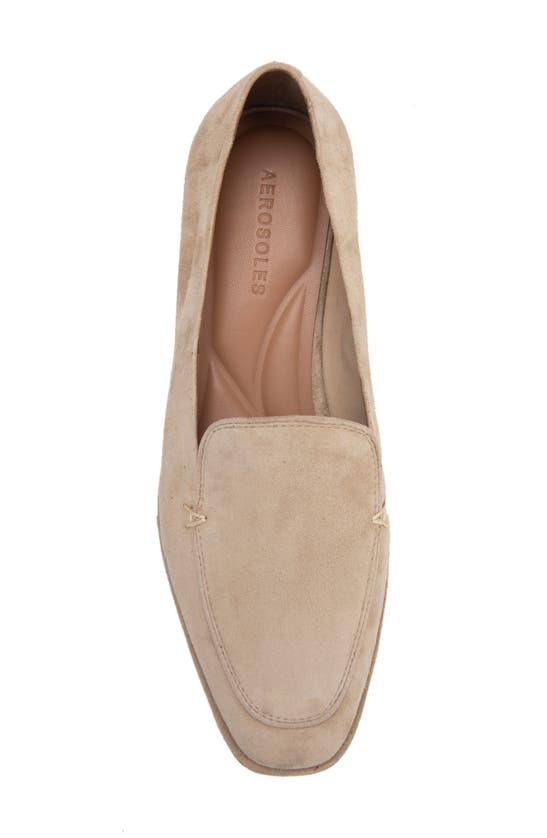 Shop Aerosoles Neo Square Toe Loafer In Taupe Suede