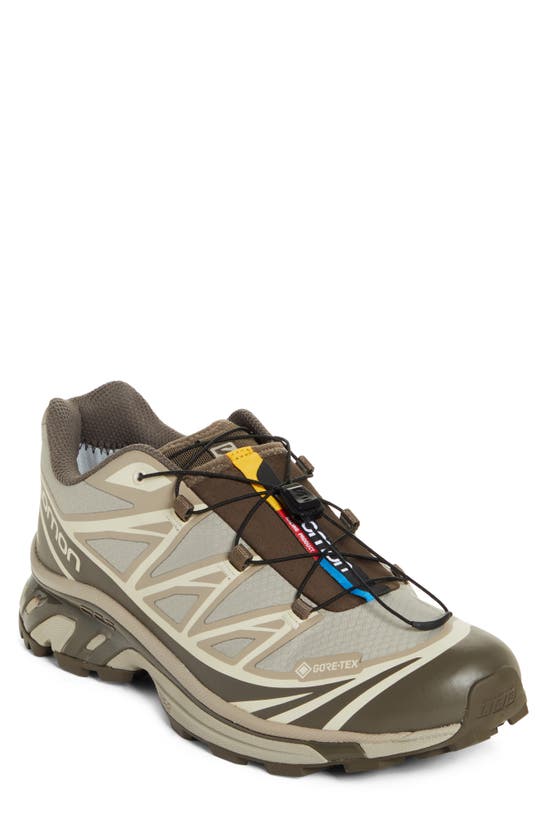 Salomon Xt-6 Gore–tex® Waterproof Sneaker In Kaki/ Brown/ Turtledove