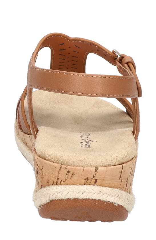 Easy Street Dorinda Womens Faux Leather Comfort Wedge Sandals In Tan