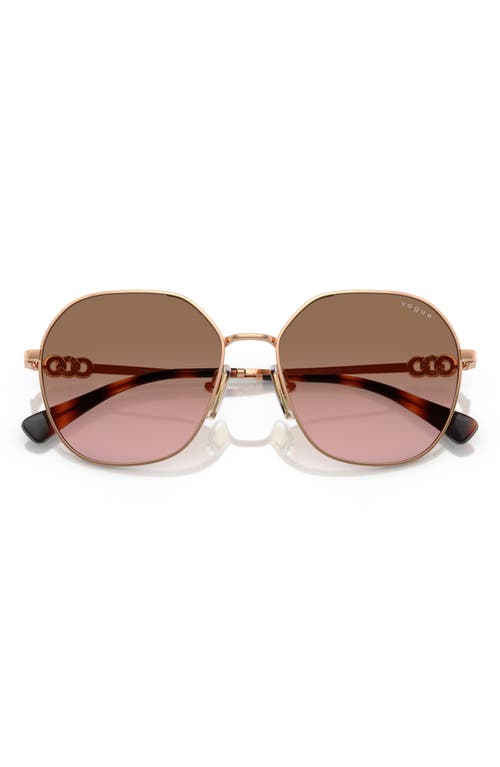 Vogue 55mm Gradient Irregular Sunglasses In Rose Gold