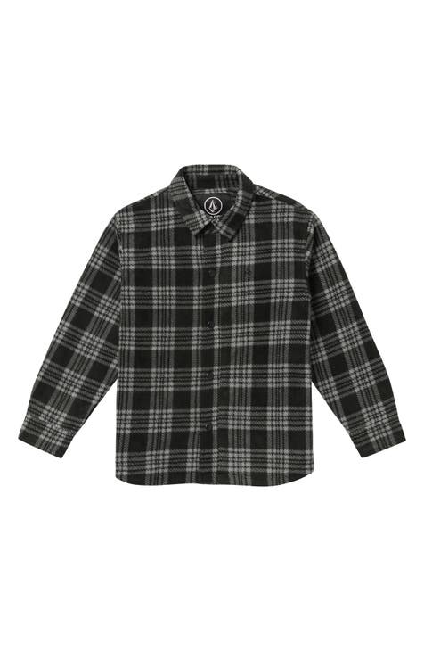 Kids' Wallace Plaid Fleece Snap-Up Shirt Jacket (Big Kid)