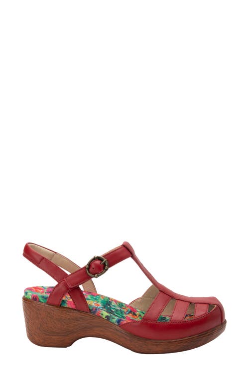 Alegria by PG Lite Alegria Summer Clog Sandal in Red Leather