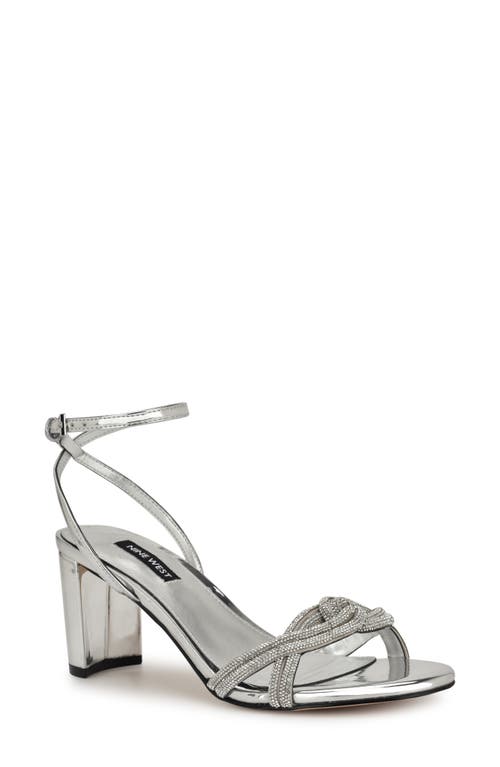 Nine West Genner Ankle Strap Sandal in Silver 