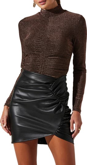 Metallic mock 2024 neck top