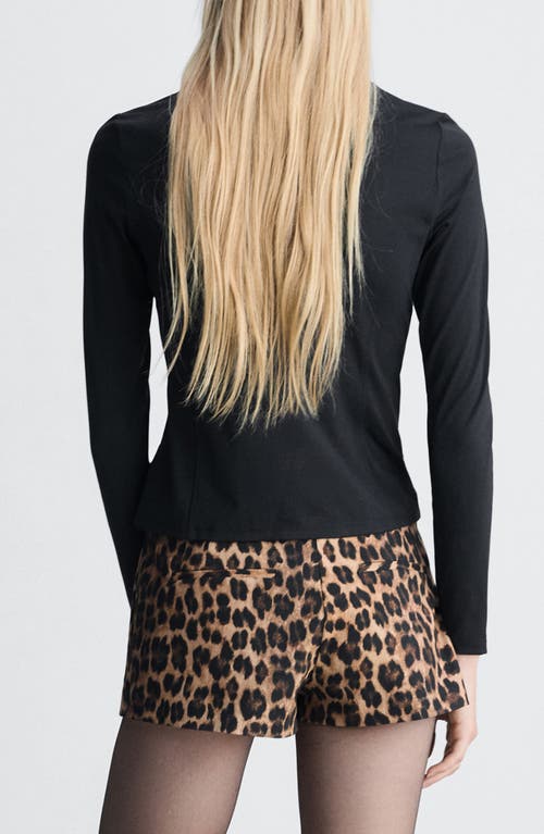 Mango Fitted Zip Front Jacket In Black