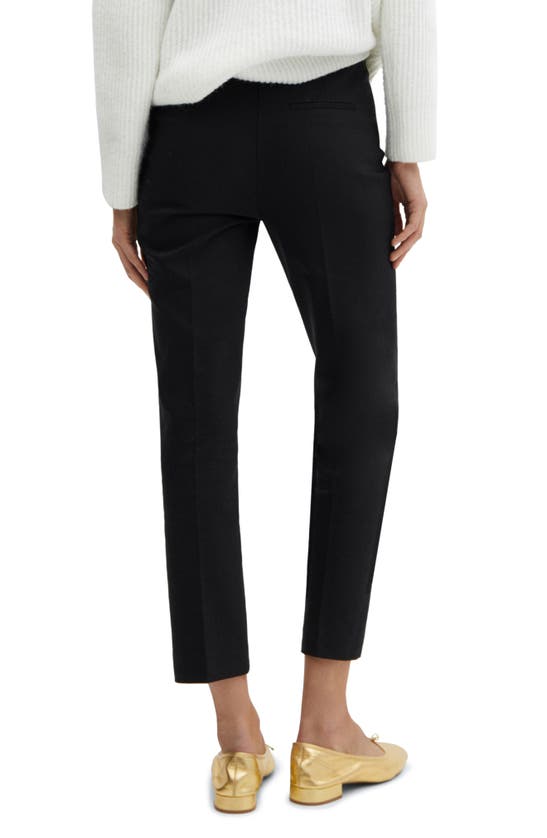 Shop Mango Cotton Blend Crop Sailor Pants In Black