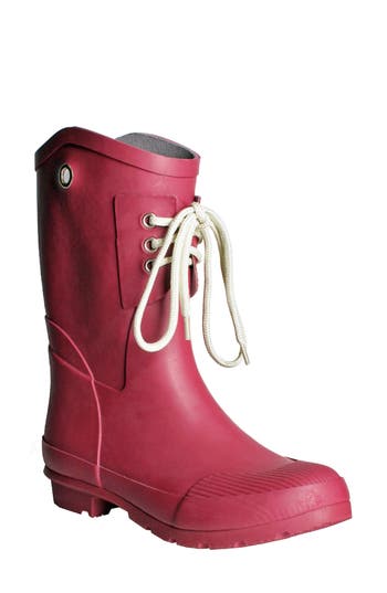 Nomad Kelly B Waterproof Lace-up Rain Boot In Wine