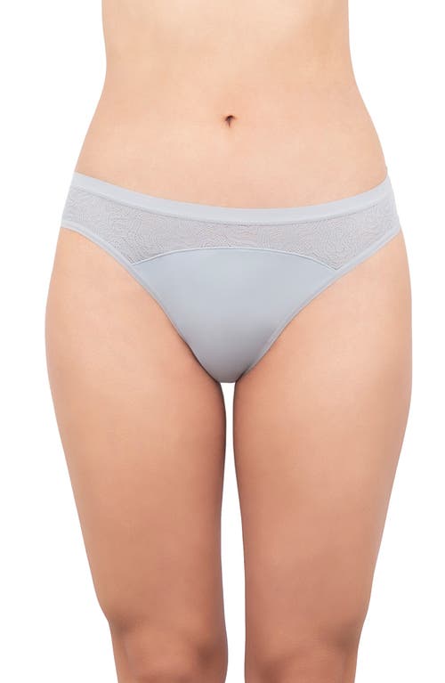 Period & Leakproof Light Absorbency Lace Thong in Pebble Grey