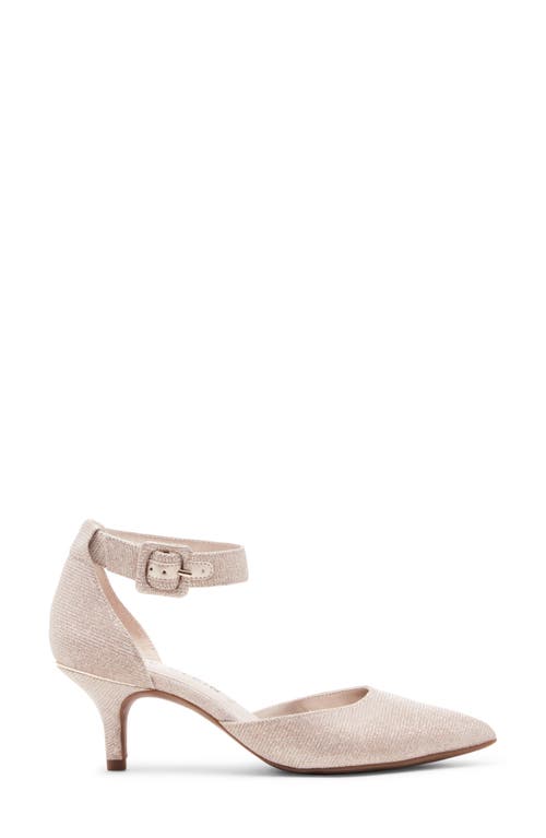 Shop Anne Klein Fabulist Ankle Strap Pointed Toe Pump In Light Gold