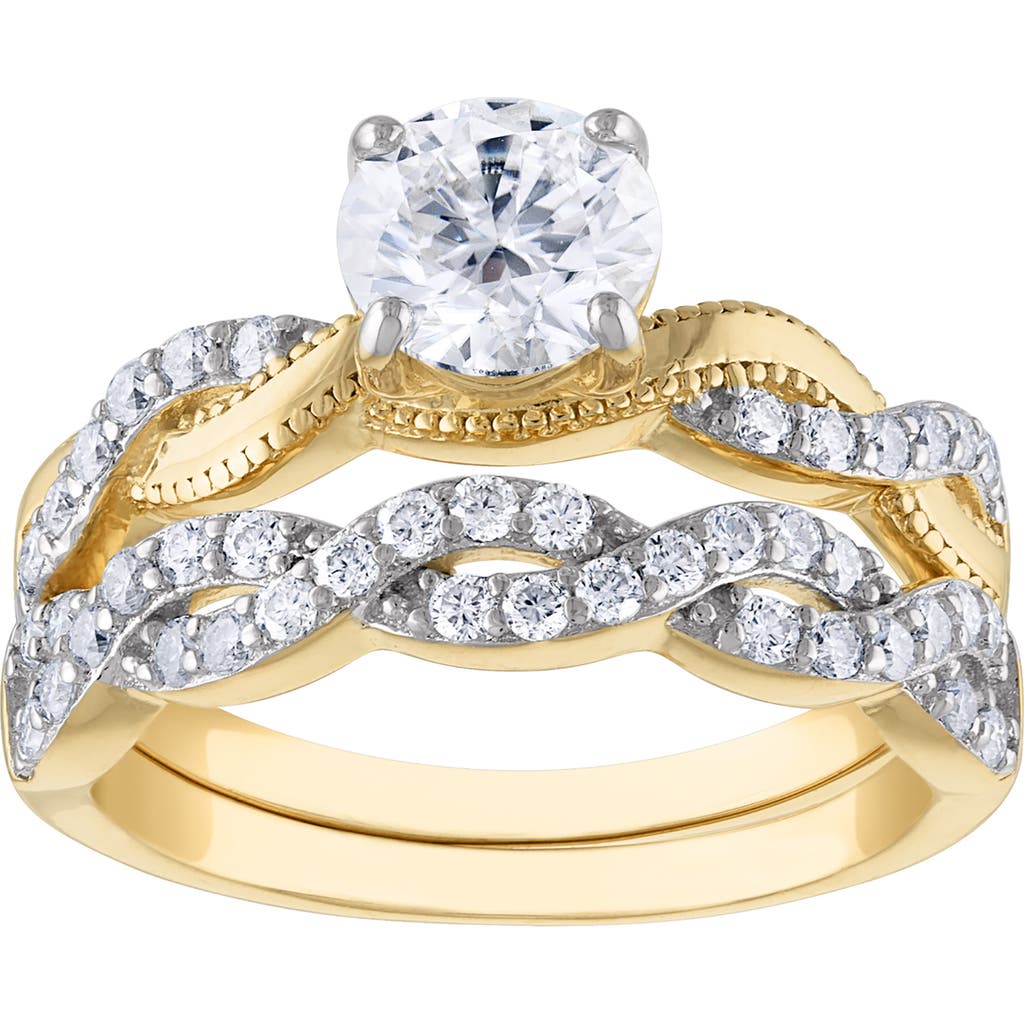 Fzn Lab Created Moissanite Ring In Yellow Gold