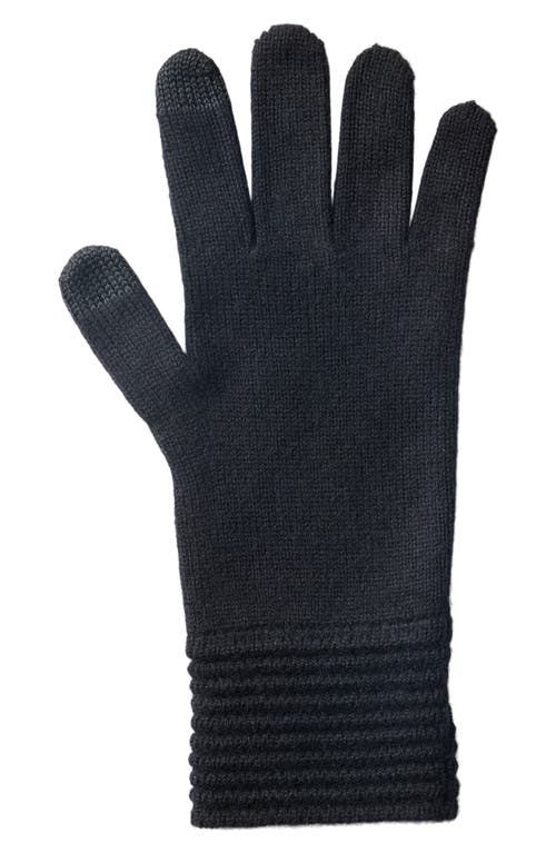Good Man Brand Ottoman Ribbed Wool & Recycled Cashmere Gloves in Black