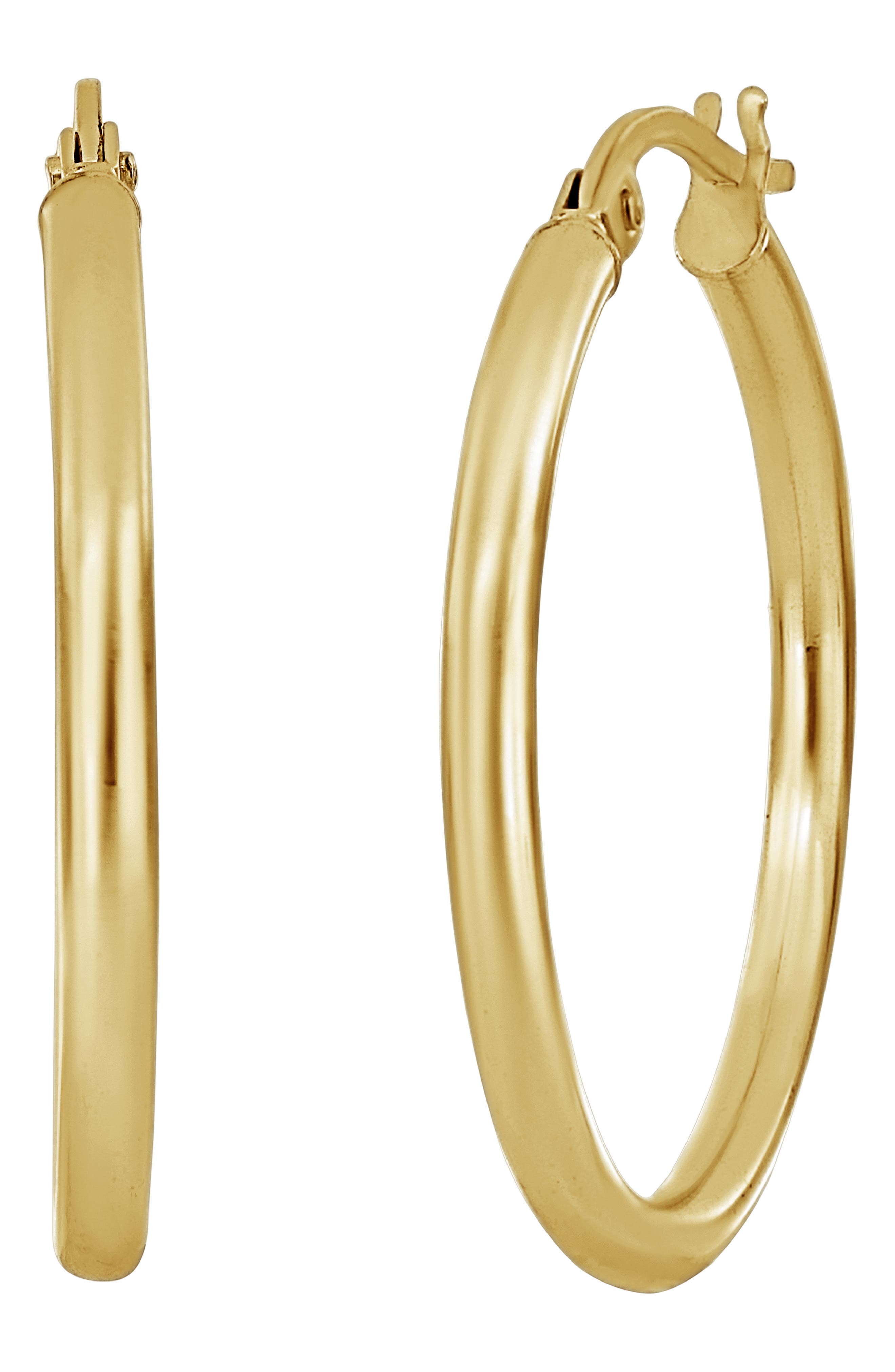 Earrings Hoops Genuine Real 18k Yellow G/F Gold Solid Antique Sleeper Design 