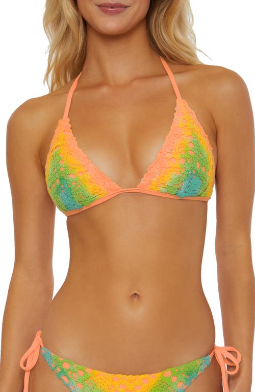 Shop Isabella Rose Harmony Lace Triangle Bikini Top In Yellow Multi