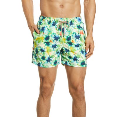 Bugatchi Tie Dye Nylon Swim Trunks, Green