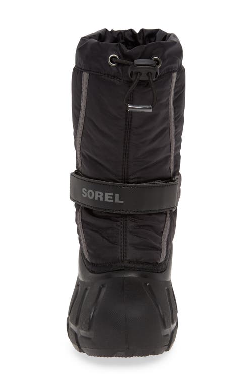 Shop Sorel Kids' Flurry Weather Resistant Snow Boot In Black/city Grey