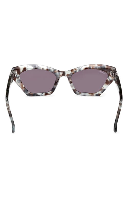 Shop Max Mara 52mm Cat Eye Sunglasses In Coloured Havana/smoke Mirror