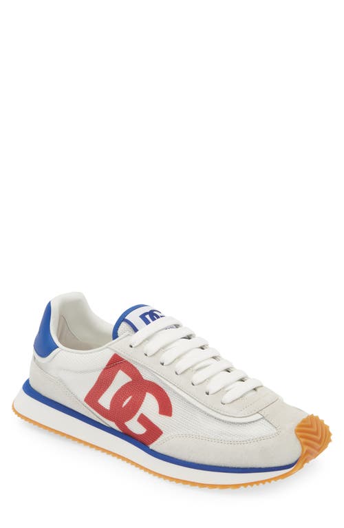 Dolce & Gabbana Cushion Low-top Sneakers Featuring Contrasting Elements In White/electric Blue/red