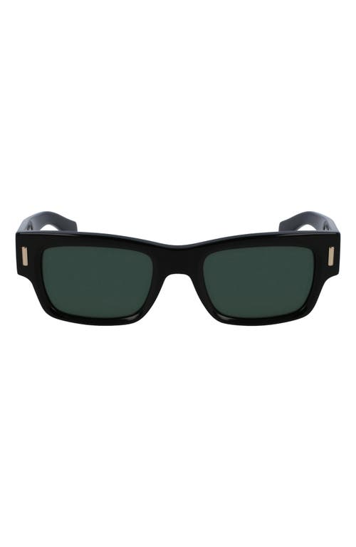 Shop Ferragamo Rivets 53mm Rectangular Sunglasses In Black