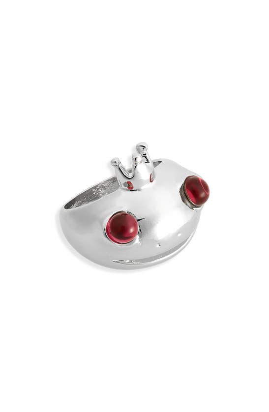 Collina Strada Frog Prince Recycled Pewter Ring In Silver
