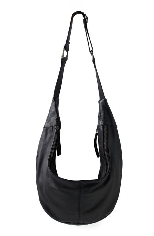 Idle Hands Leather Sling Bag in Black