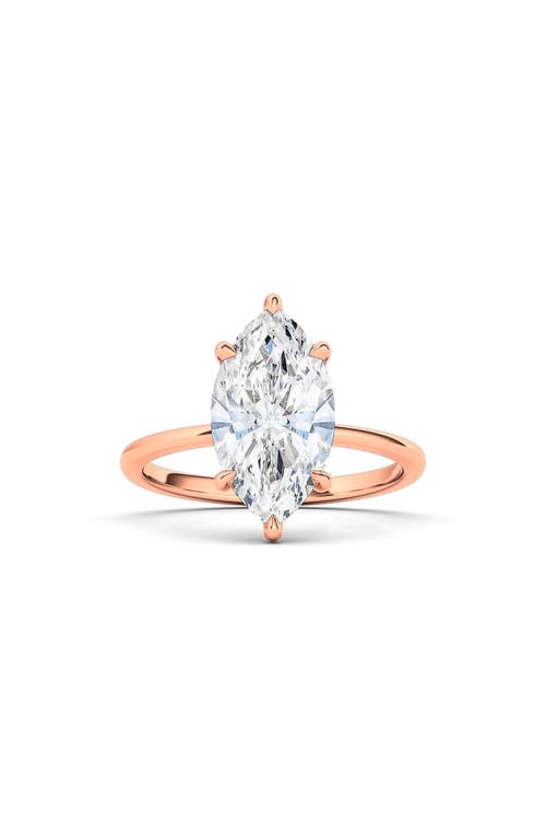 Shop Hautecarat Marquise Cut Lab Created Diamond Ring In 2.00 Ctw 18k Rose Gold