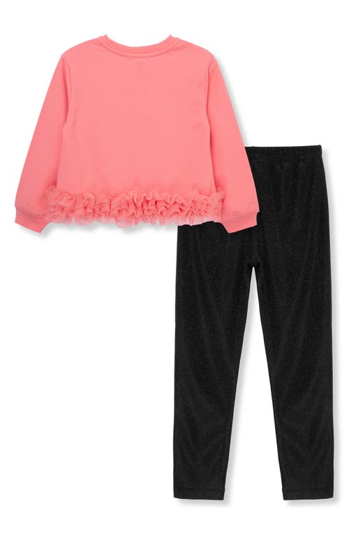 PEEK AREN'T YOU CURIOUS PEEK AREN'T YOU CURIOUS KIDS' MESH RUFFLE LONG SLEEVE SWEATSHIRT & LEGGINGS SET