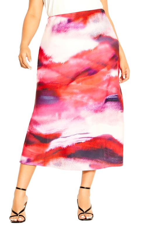 City Chic Minerals Maxi Skirt in Pink Minerals