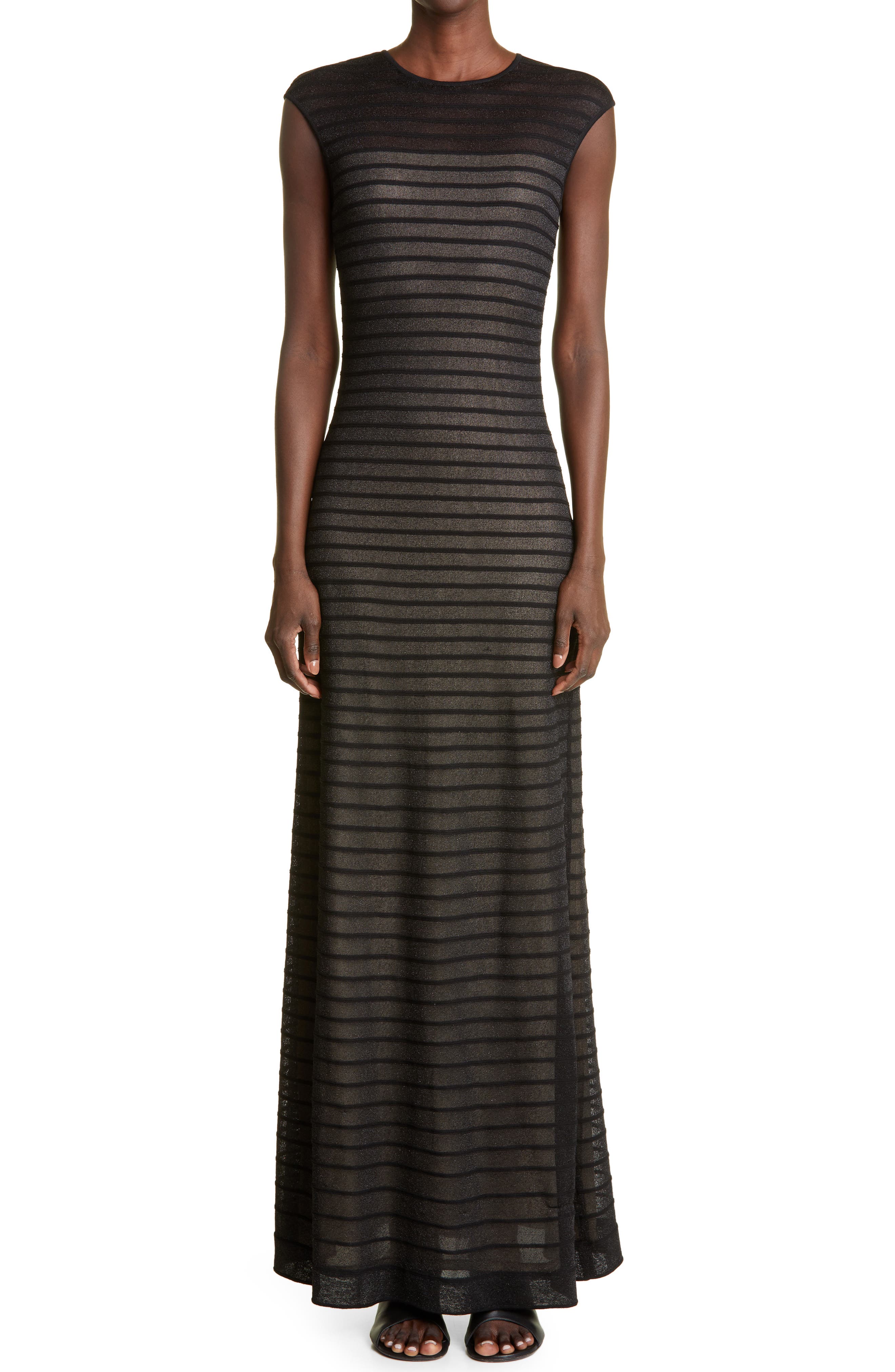 St. John Evening Stripe Metallic Knit 