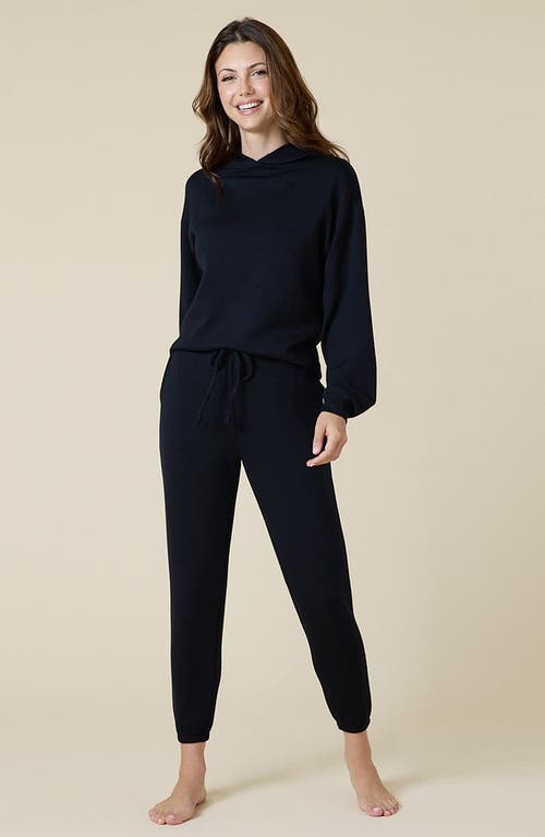 Shop Softies Athleisure Dreamtech Oversize Hoodie Lounge Set In Black