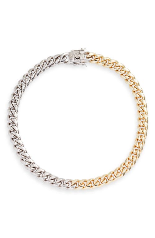 SHYMI Tori Cuban Chain Choker Necklace in Gold/Silver at Nordstrom, Size 15