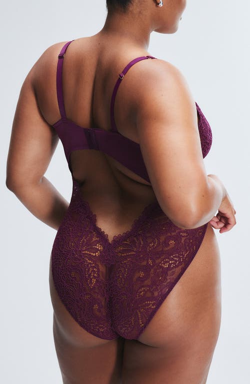 Savage X Fenty Romantic Lace Underwire Teddy In Purple Persuasion