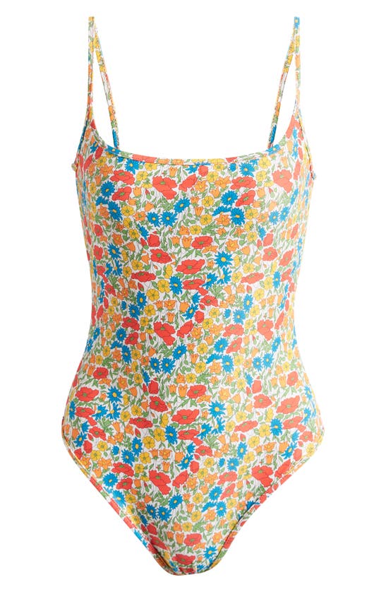 Shop Nu Swim X Liberty London Floral One-piece Swimsuit In Red Multi