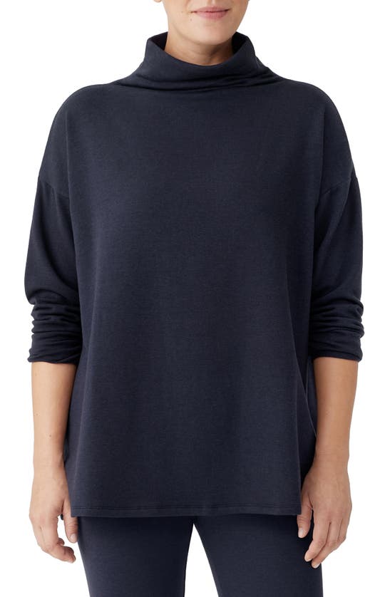 Eileen Fisher High Funnel Neck Tunic Sweater In Nocturne