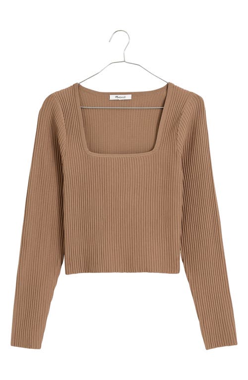 Shop Madewell Square Neck Ottoman Sweater In Light Umber