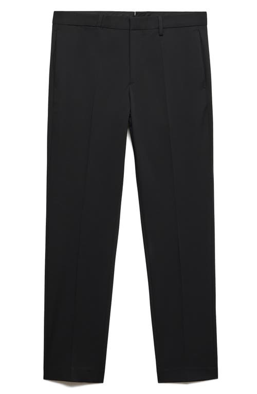 Shop Mango Superslim Fit Black Flat Front Stretch Dress Pants