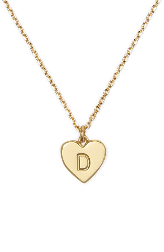Shop Kate Spade Initial Heart Pendant Necklace In Gold - D