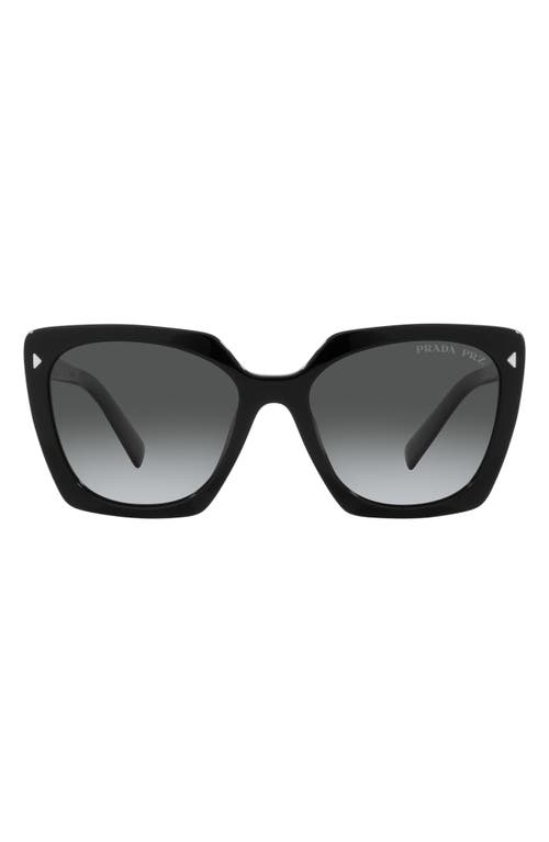 Prada 55mm Gradient Polarized Square Sunglasses in Black Polarized at Nordstrom