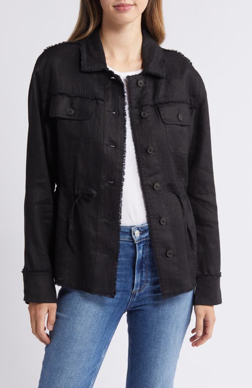 Tommy Bahama Two Palms Linen Utility Jacket In Black