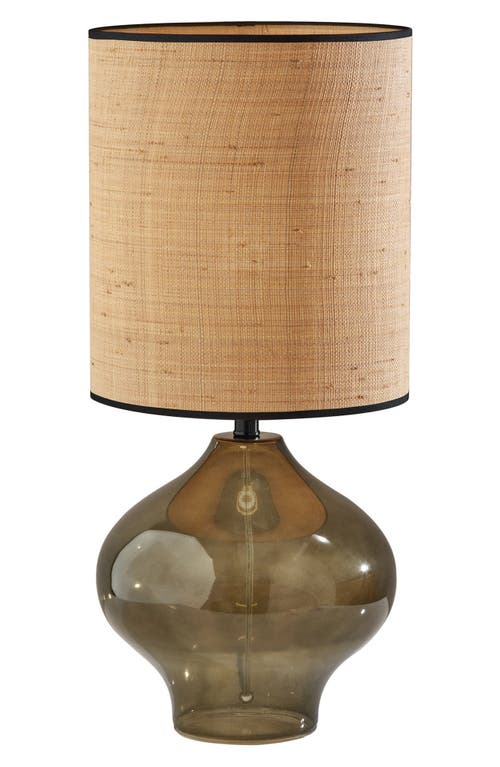 Adesso Lighting Emma Large Table Lamp In Dark Green Glass/black Neck