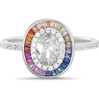 Lesa Michele Multicolor Halo Oval Ring