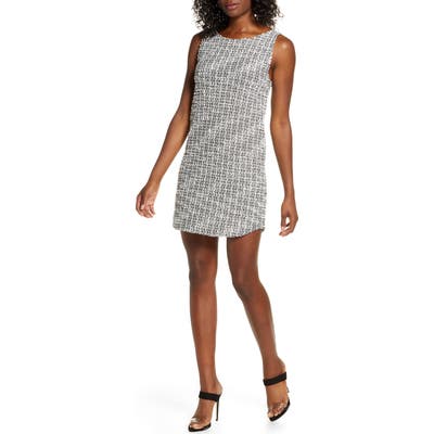 Bb Dakota Jazlyn Stretch Tweed Shift Minidress, Black