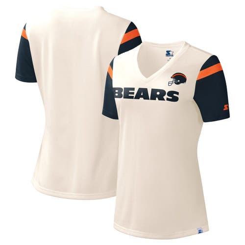 Chicago Bears Starter Women's Rally Lace-Up 3/4 Sleeve T-Shirt - Navy