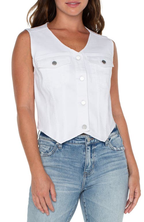 Liverpool Los Angeles Denim Trucker Vest Bright White at Nordstrom,