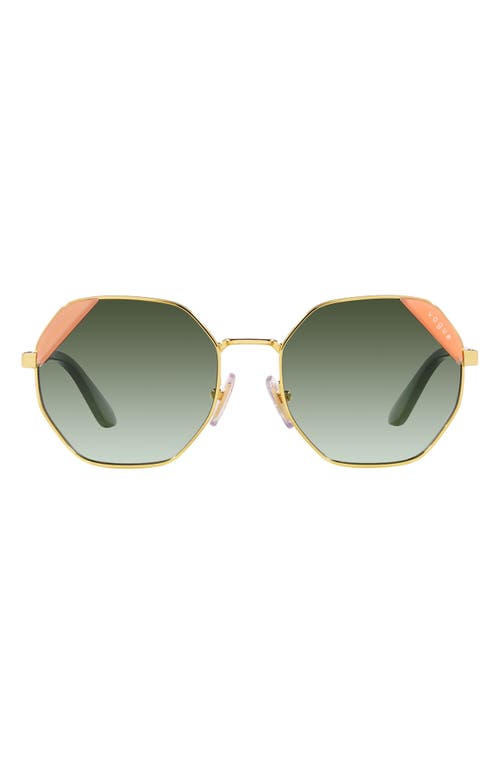 55mm Gradient Irregular Sunglasses in Gold