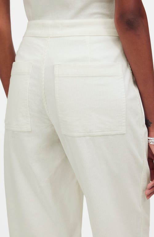 Shop Madewell The Emmett Wide Leg Full Length Corduroy Pants: Welt Pocket Edition In Winter White