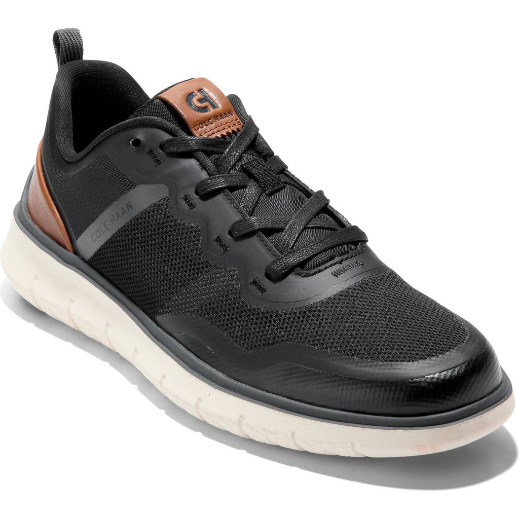 Cole Haan Men's Generation Zerãgrand Stitchlite Lace-up Sneakers In Black/british Tan/ivory